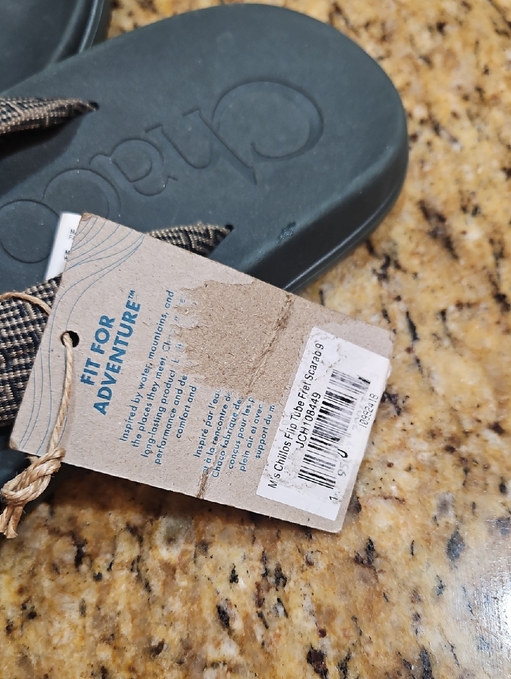 Chaco Gray Sandals with Brown Patterned Straps - Picture 4 of 5